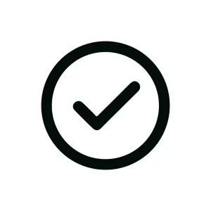 Simple Outline Circle Check Mark Icon with Bold Line Style and Detail