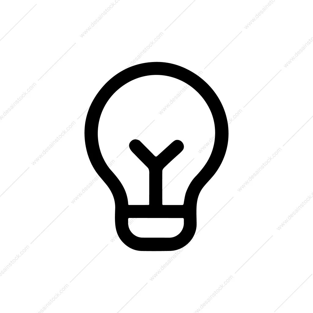 Simple Outline Lightbulb Idea Innovation Symbol Icon