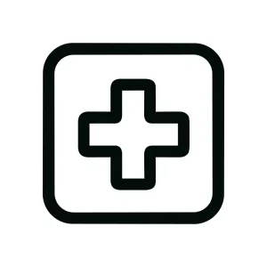 Outline Rounded Square Shape Plus Sign Add Button Icon Element