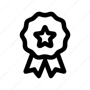 Line Elegant Award Ribbon Badge Star Icon