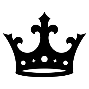 Simple Black Silhouette Crown Royal Symbol Icon