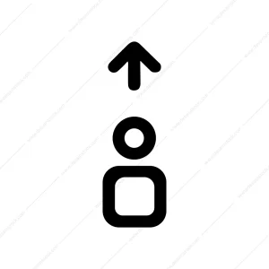 Bold Outline User Upload Arrow Sign Symbol
