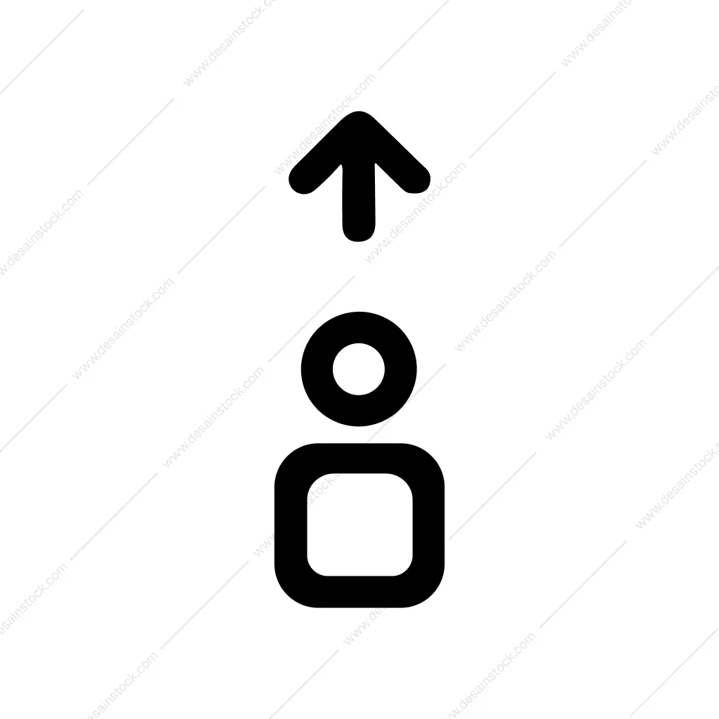 Bold Outline User Upload Arrow Sign Symbol