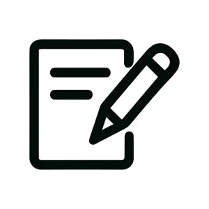 Minimalist Line Drawing Edit Document with Pencil Icon Design Element