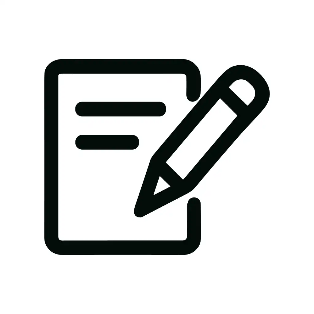 Minimalist Line Drawing Edit Document with Pencil Icon Design Element