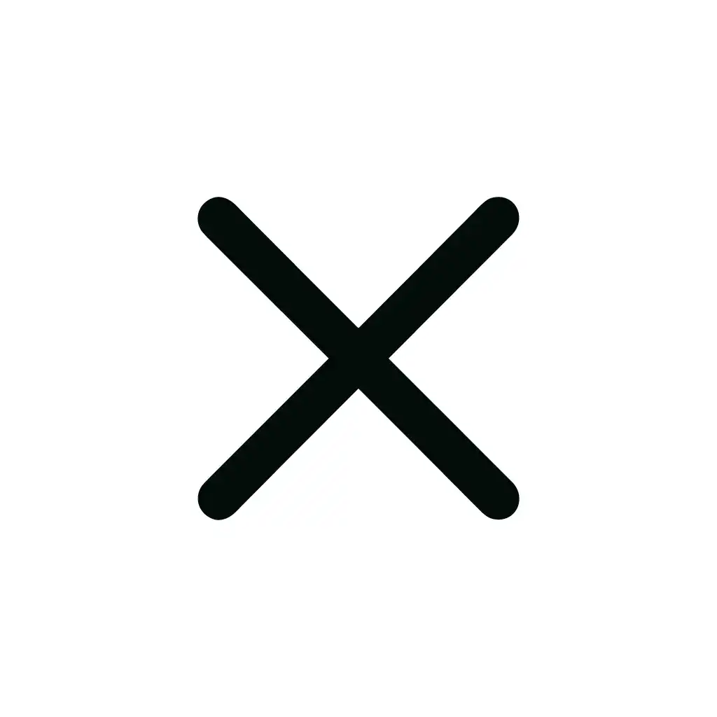Simple Bold Line Cross Mark Sign Symbol Icon