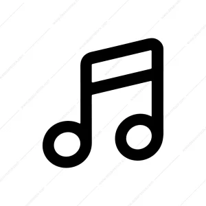Simple Outline Music Note Symbol Shape Icon