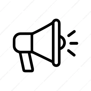 Simple Outline Bullhorn Loudspeaker Announcement Marketing Icon