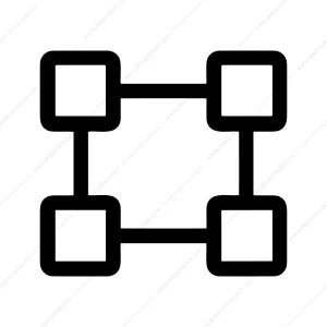 Simple Bold Square Connection Network Diagram Icon