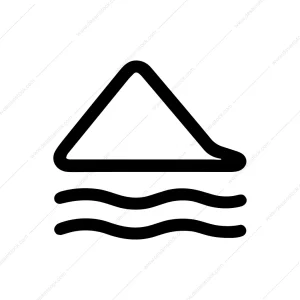 Simple Line Art Eject Sign Wave Flat Icon