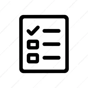 Bold Line Checklist with Checkmark Symbol Shape Icon