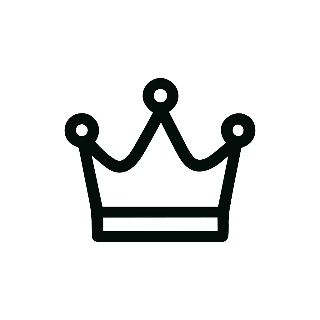 Minimalist Outline Crown Symbol Line Art Icon