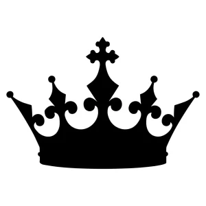 Elegant Silhouette Monarch Crown Symbol Royalty Sign