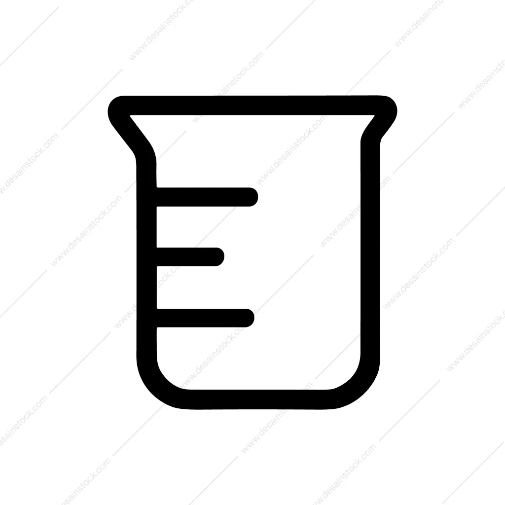 Simple Outline Measurement Beaker Chemistry Laboratory Glassware Icon