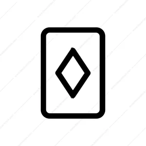 Simple Outline Playing Diamond Card Suit Icon