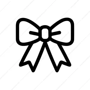 Simple Outline Cute Bow Decoration Element Icon