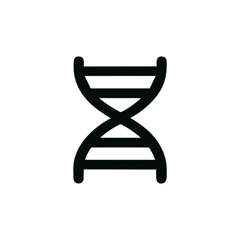 Minimalist Outline Double Helix Shape DNA Strand Medical Icon Symbol