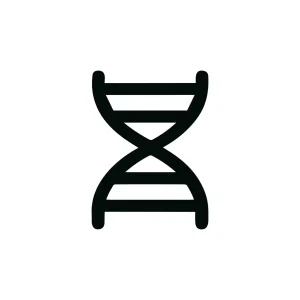 Minimalist Outline Double Helix Shape DNA Strand Medical Icon Symbol