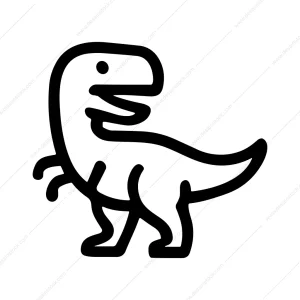 Outline Simplified Dinosaur Tyrannosaurus Rex Drawing Icon