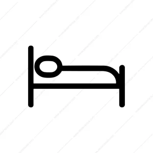 Simple Outline Bed Symbol Sleeping Accommodation Icon