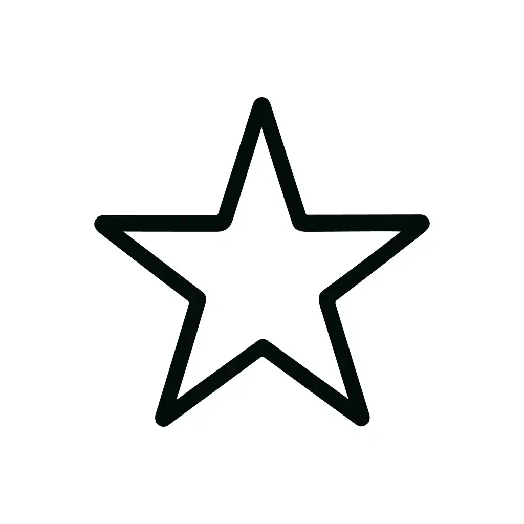 Simple Outline Star Shape Award Sign Icon