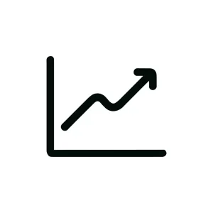 Simple Outline Financial Growth Chart Arrow Up Icon