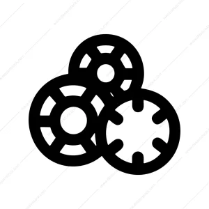 Simple Outline Concentric Gear Wheel Mechanism Shape Icon