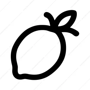 Simple Handdrawn Lemon Outline Fruit Food Icon