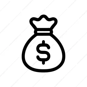 Simple Outline Money Bag Symbol Finance Icon