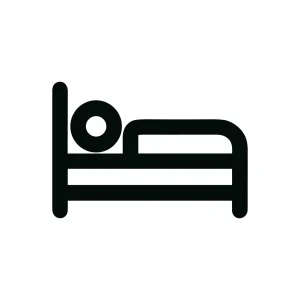 Minimalist Line Art Person Sleeping in Bed Rest Icon