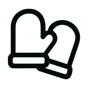 Simple Outline Winter Warm Mittens Icon for Cold Weather Season
