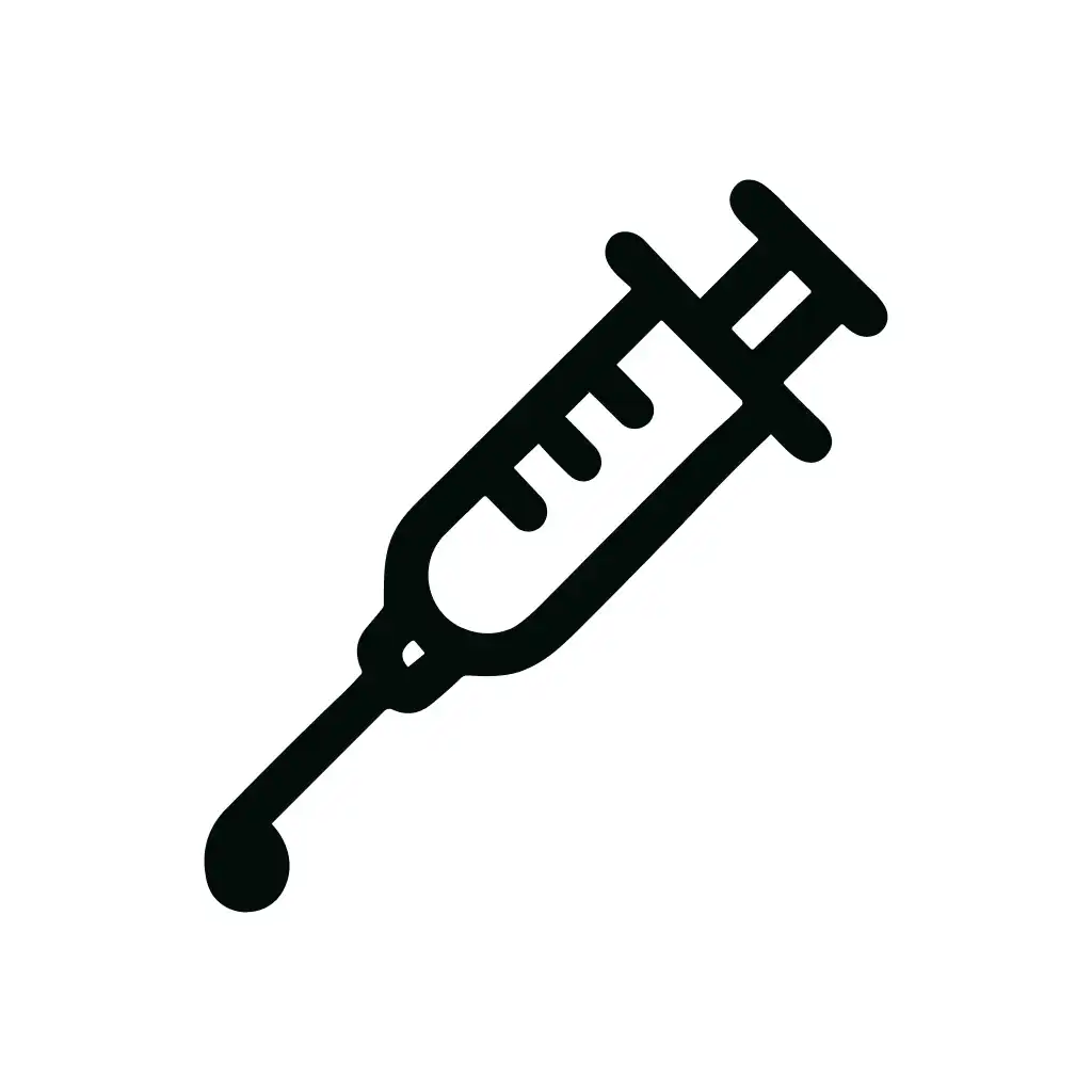 Simple Outline Syringe with Drop Icon Shape