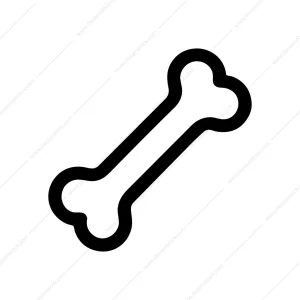 Simple Outline Dog Bone Treat Minimalist Icon