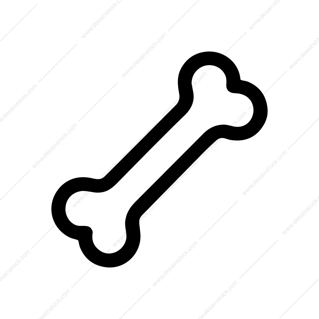 Simple Outline Dog Bone Treat Minimalist Icon