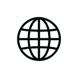 Simple Outline Globe Sphere World Communication Icon