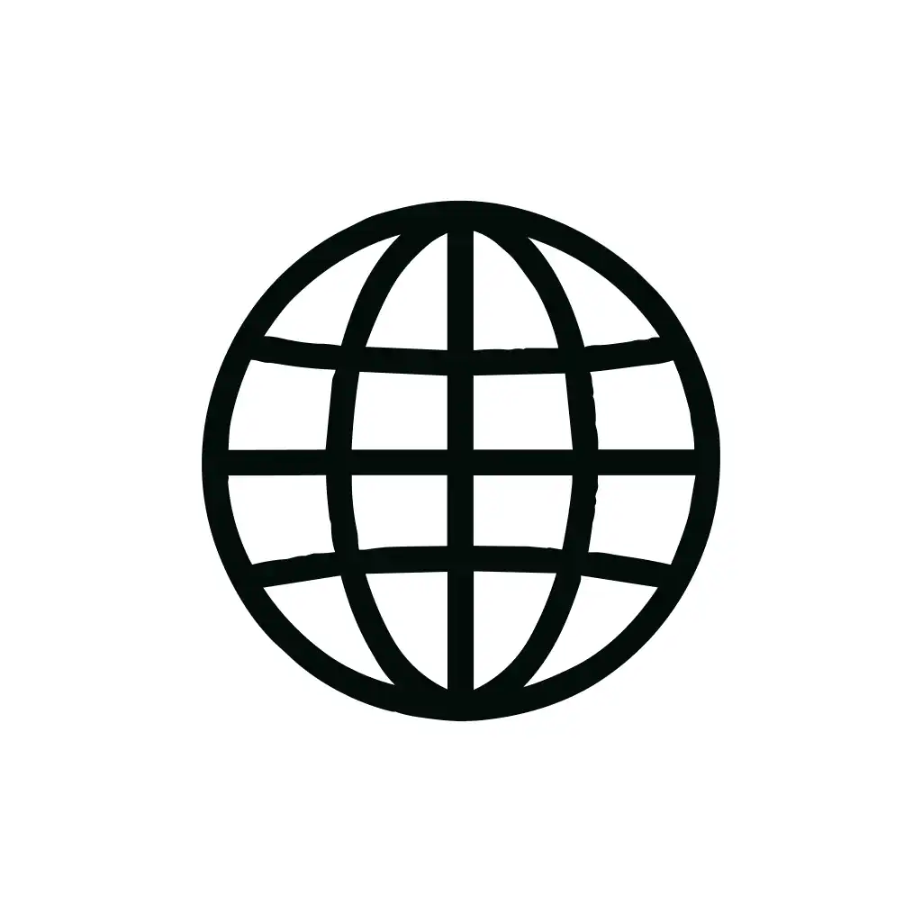 Simple Outline Globe Sphere World Communication Icon
