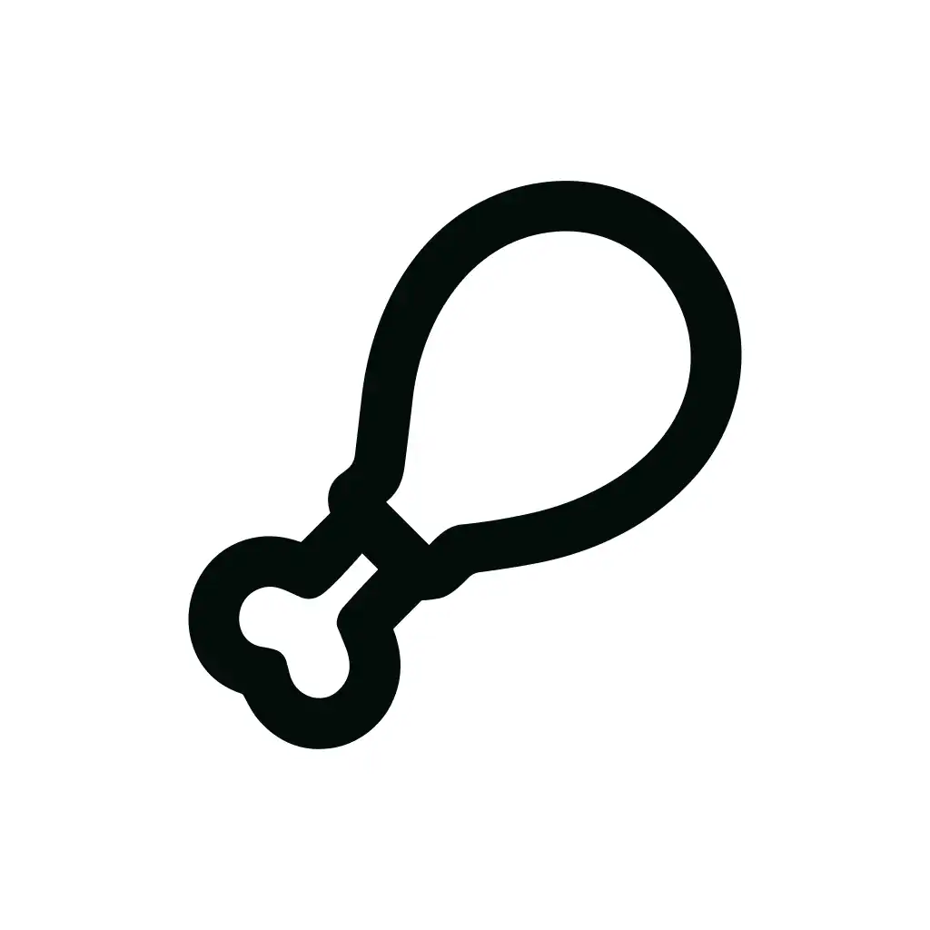 Minimalist Line Chicken Drumstick Food Meal Icon