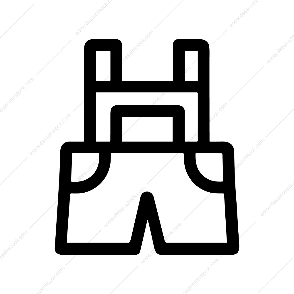Outline Simple Overalls Dungarees Apparel Clothing Flat Icon