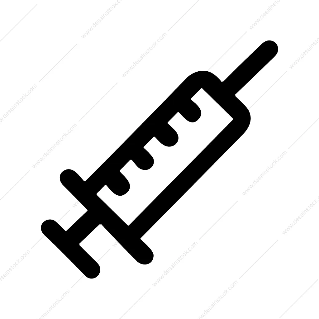 Black Line Simple Syringe Vaccination Equipment Healthcare Icon