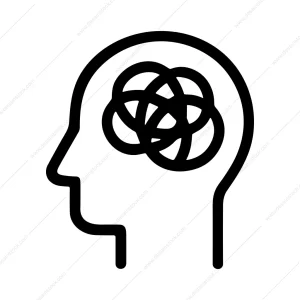 Simple Line Art Confused Mind Idea Graphic Icon