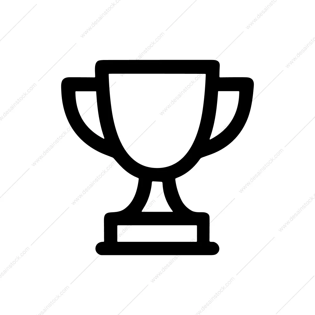 Simple Line Style Trophy Award Cup Icon Element