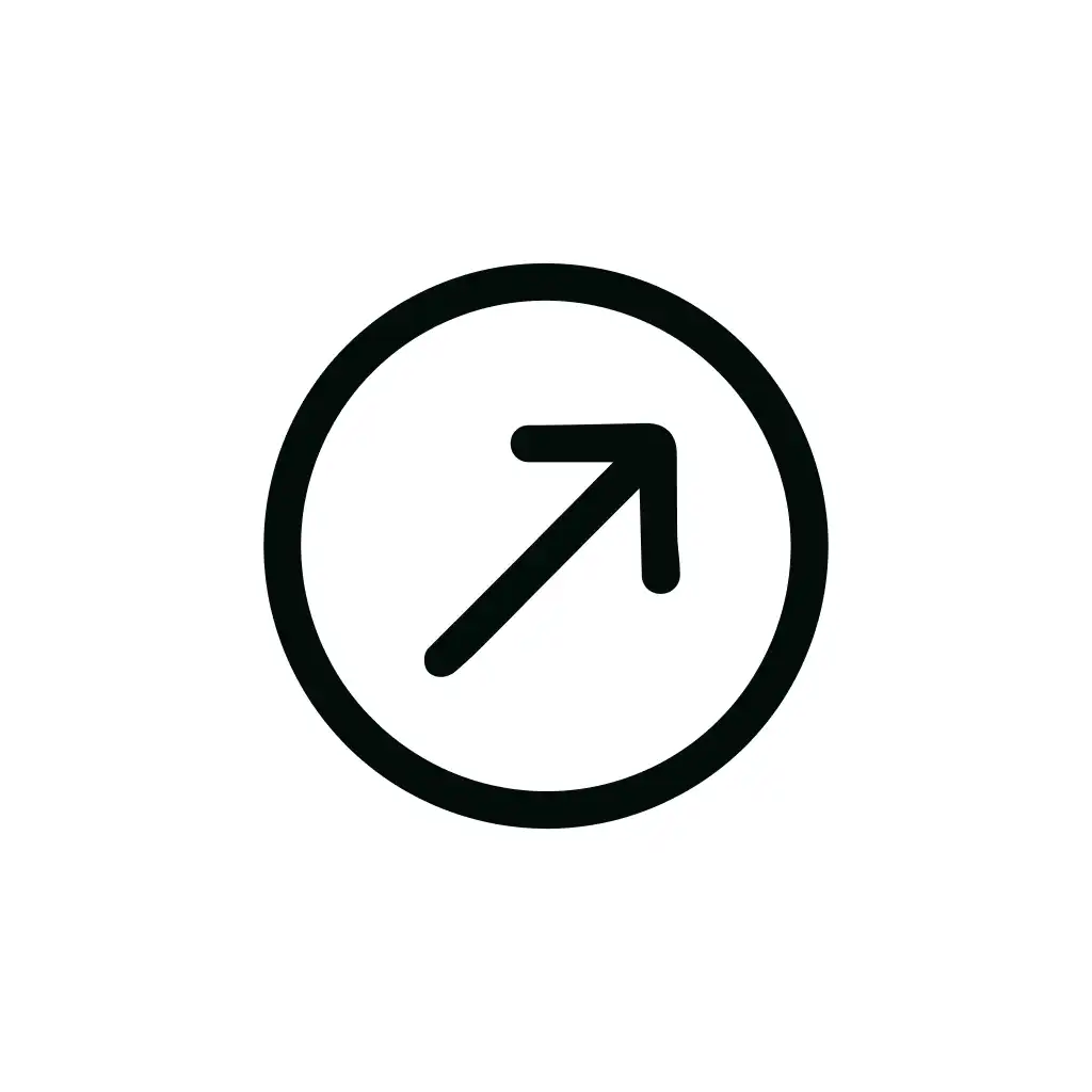 Simple Outline Arrow Circle Directional Navigation Sign