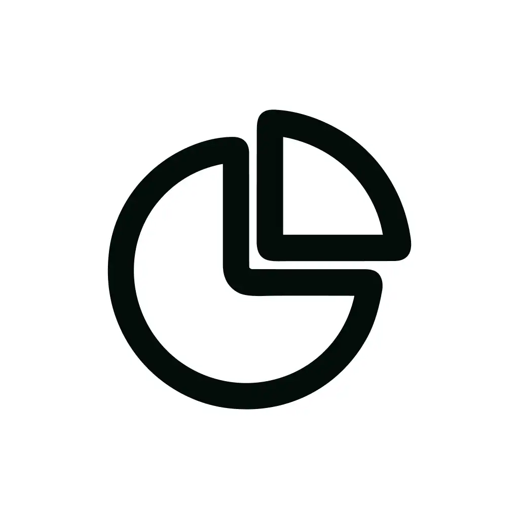 Bold Outline Pie Chart Slice Data Icon