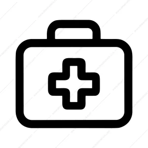 Simple Outline Rounded First Aid Kit Box Icon