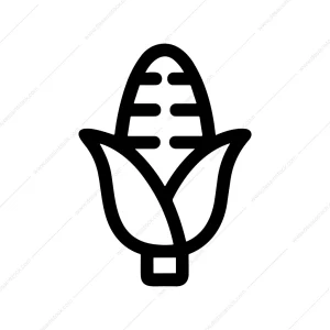 Outline Simple Corncob Vegetable Single Line Icon