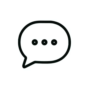 Simple Outline Speech Bubble With Three Dots Communication Element Icon