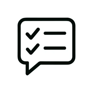 Outline Minimalist Checklist Bubble Dialogue Message Communication Icon