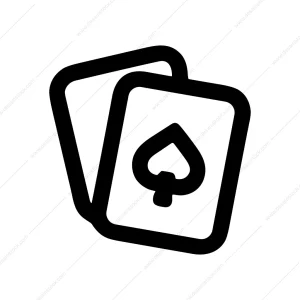 Minimalist Outline Handdrawn Playing Card Game Icon