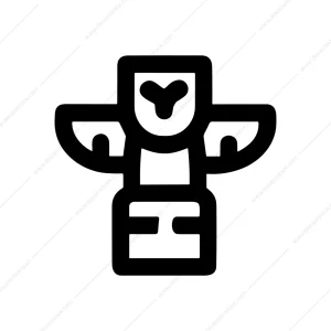 Outline Bold Totem Native American Culture Landmark Icon