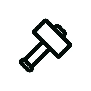 Line Outline Simple Hammer Tool Construction Element Icon